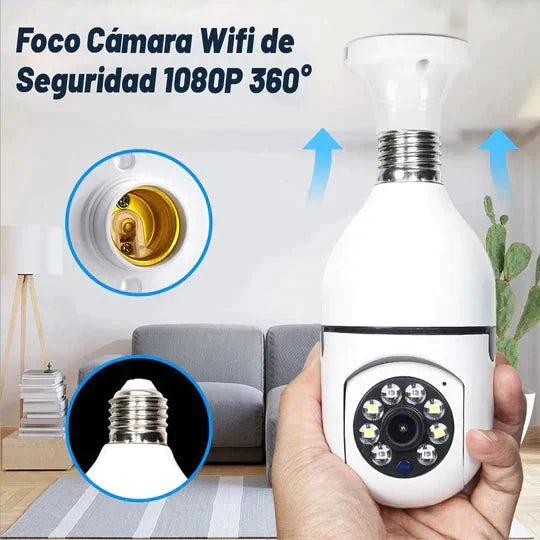 Cámara Inteligente Foco 360° Wi- fi Full HD